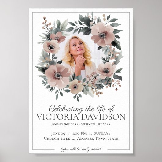 Poster Annonce de décès numérique à télécharger instantan (Devant)