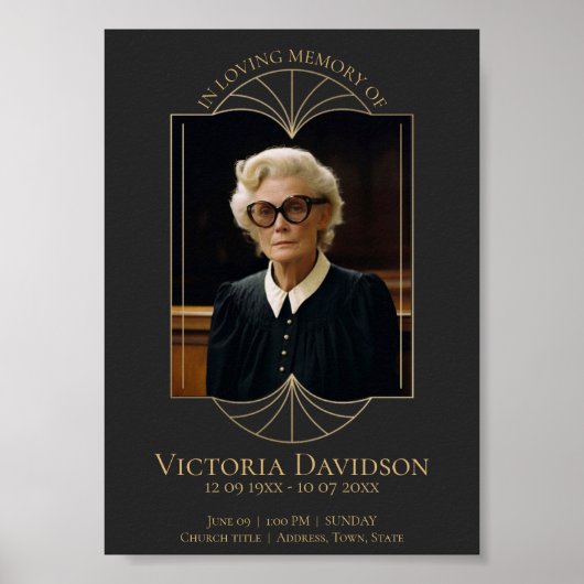 Poster Annonce de décès numérique gris foncé (Devant)