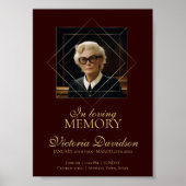 Poster Annonce de décès numérique post foncé rouge (Devant)