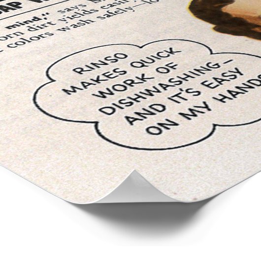 Poster Annonce de détergent Rinso 1946 (Coin)