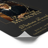 Poster Annonce de funérailles numérique gris foncé (Coin)