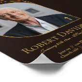 Poster Annonce de funérailles numérique marron foncé (Coin)