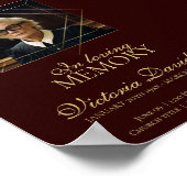 Poster Annonce de funérailles numérique sur fond rouge fo (Coin)