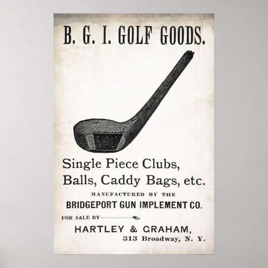 Poster Annonce de golf vintage 1898 - Imprimer (Devant)