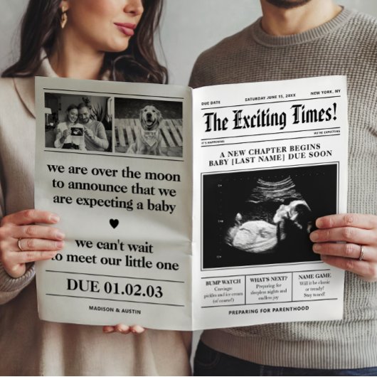 Poster Annonce de grossesse dans un journal lors d'une sé