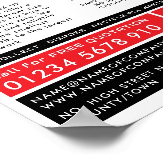 Poster Annonce de l'entreprise Red Skip, Skip/Dumpster (Coin)