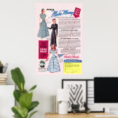 Poster Annonce de mode vintage de 1949 (Bureau à domicile)