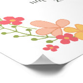 Poster Annonce de naissance A3 Fillette Cadeau de souveni (Coin)