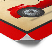 Poster Annonce de naissance de bébé voiture de course rou (Coin)