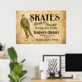 Poster Annonce de patins vintages de 1899 (Bureau à domicile)