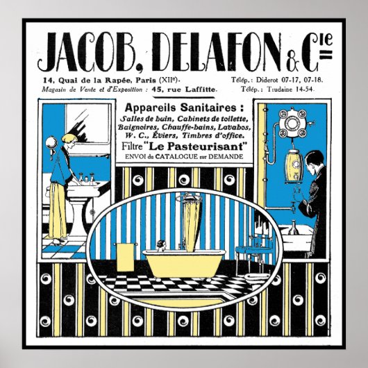 Poster Annonce de plomberie française 1924 (Devant)