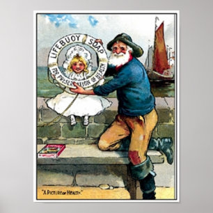 Poster Annonce de savon pour vieux marins de Lifebouy
