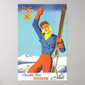 Poster Annonce de ski vintage (Devant)