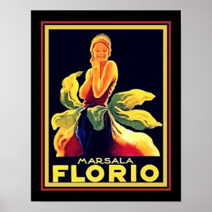 Poster Annonce de vin Florio Marsala 1925