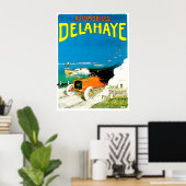 Poster Annonce de voiture Delahaye. (Bureau à domicile)