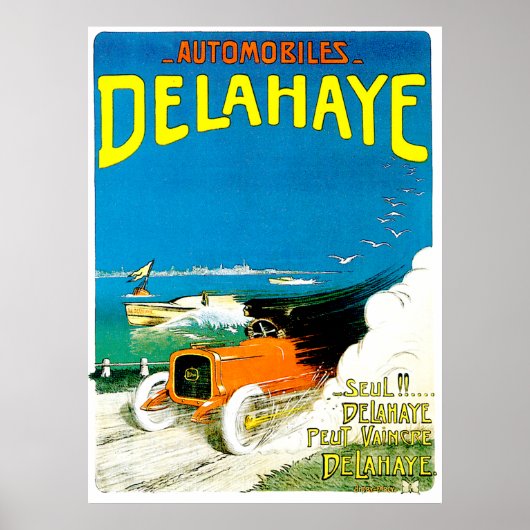 Poster Annonce de voiture Delahaye. (Devant)