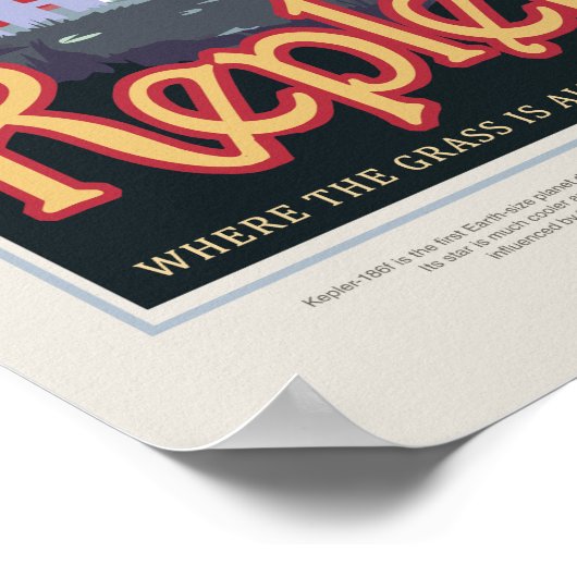 Poster Annonce de voyage Sci-Fi, Planet Kepler-186f (Coin)