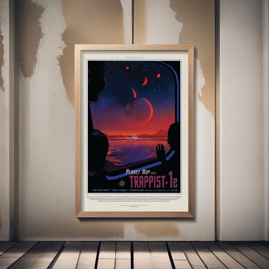 Poster Annonce de voyage Sci-Fi, Planet Trapist-1e