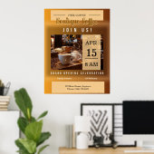 Poster Annonce d'ouverture du Café (Bureau à domicile)