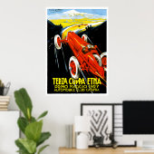 Poster Annonce du rallye automobile Terza Coppa Etna 1927 (Bureau à domicile)