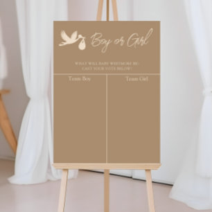 Poster Annonce du sexe du bébé par la cigogne