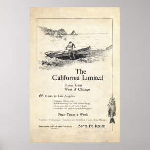 Poster Annonce ferroviaire vintage de 1899