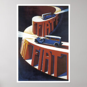Poster Annonce Fiat vintage