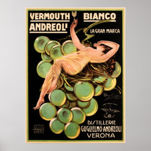 Poster Annonce Liqueuse italienne Vérone VERMOUTH BIANCO
