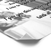 Poster Annonce mariage Vows Date Noir Blanc (Coin)