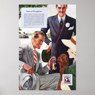 Poster Annonce opportune vintage de vêtements à partir de