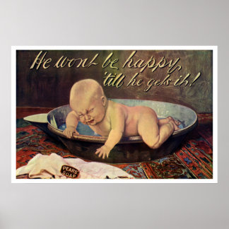Poster Annonce Pears Soap Vers 1911 - Bain bébé