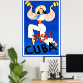 Poster Annonce touristique vintage Cuba (Bureau à domicile)
