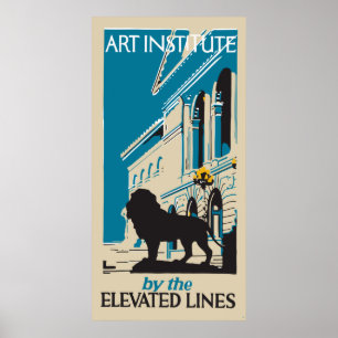 Poster Annonce verticale de bannière de Chicago de rétro