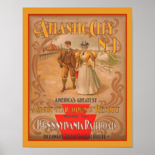 Poster Annonce vintage Atlantic City Resort
