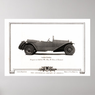 Poster Annonce vintage d'automobile de roadster de