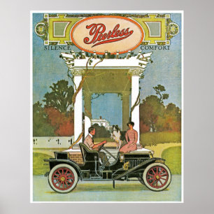 Poster Annonce vintage d'automobile sans poitrine