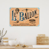Poster Annonce vintage de ballon à air chaud français (Cuisine)