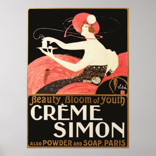 Poster Annonce Vintage de beauté française (Devant)