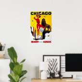 Poster Annonce Vintage de Chicago (Bureau à domicile)