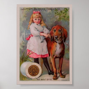 Poster Annonce vintage de fil de couture