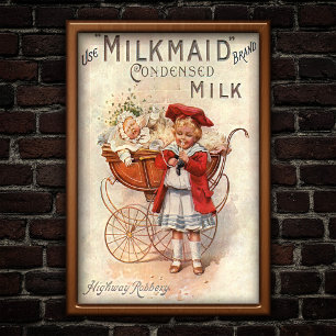 Poster Annonce vintage de lait 1907