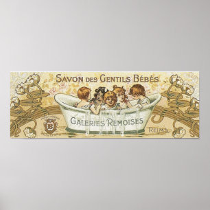 Poster Annonce vintage de savon de bébé