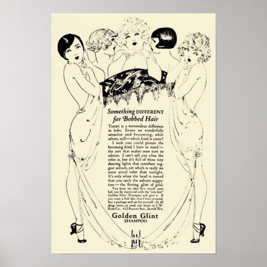 Poster Annonce vintage de shampooing doré (Devant)