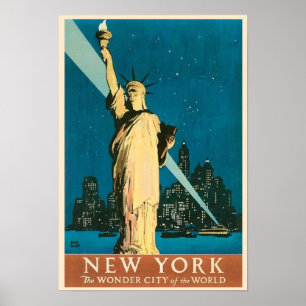 Poster Annonce vintage de voyage à New York
