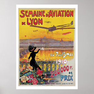 Poster Annonce vintage de voyage de semaine d'aviation de