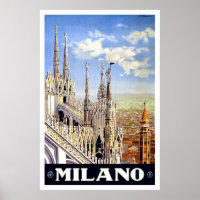 Annonce vintage de voyage Milano