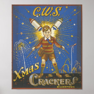 Poster Annonce vintage des CWS Xmas Crackers