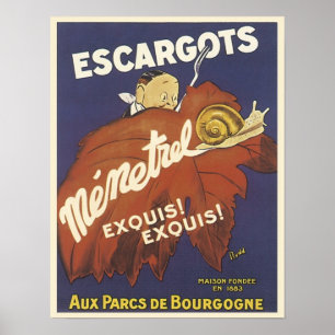 Poster Annonce Vintage Escargot Mementrel