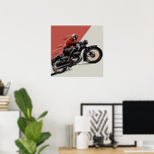 Poster Annonce Vintage Moto (Bureau à domicile)
