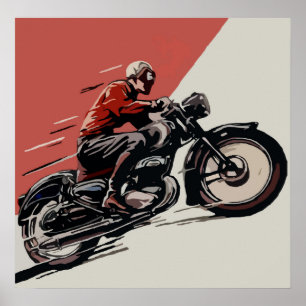 Poster Annonce Vintage Moto